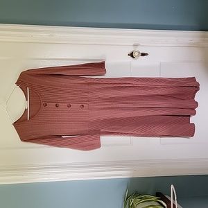 Roolee XL Dress Modest Buttons Mauve